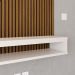 Painel Cissa Tv 32 36 39 40 42 46 47 50 Polegadas Prateleira Inferior Nicho Decorativo Suspenso Quarto Sala - Ripado Freijó/Off White - RPM Móveis