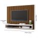 Painel Cissa Tv 32 36 39 40 42 46 47 50 Polegadas Prateleira Inferior Nicho Decorativo Suspenso Quarto Sala - Ripado Freijó/Off White - RPM Móveis