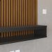 Painel Cissa Tv 32 36 39 40 42 46 47 50 Polegadas Prateleira Inferior Nicho Decorativo Suspenso Quarto Sala - Ripado Freijó/Preto - RPM Móveis