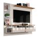 Painel Intense 1.83 Tv Até 55 Polegadas Prateleiras Laterais em Vidro Espelhos Decorativos 2 Portas Basculante Sala Estar - Off White/Damasco - RPM Móveis