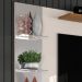 Painel Intense 1.83 Tv Até 55 Polegadas Prateleiras Laterais em Vidro Espelhos Decorativos 2 Portas Basculante Sala Estar - Off White/Damasco - RPM Móveis