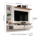 Painel Intense 1.83 Tv Até 55 Polegadas Prateleiras Laterais em Vidro Espelhos Decorativos 2 Portas Basculante Sala Estar - Off White/Damasco - RPM Móveis