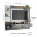 Painel Intense 1.83 Tv Até 55 Polegadas Prateleiras Laterais em Vidro Espelhos Decorativos 2 Portas Sala Estar - Cinza Perolizado/Tauari - RPM Móveis