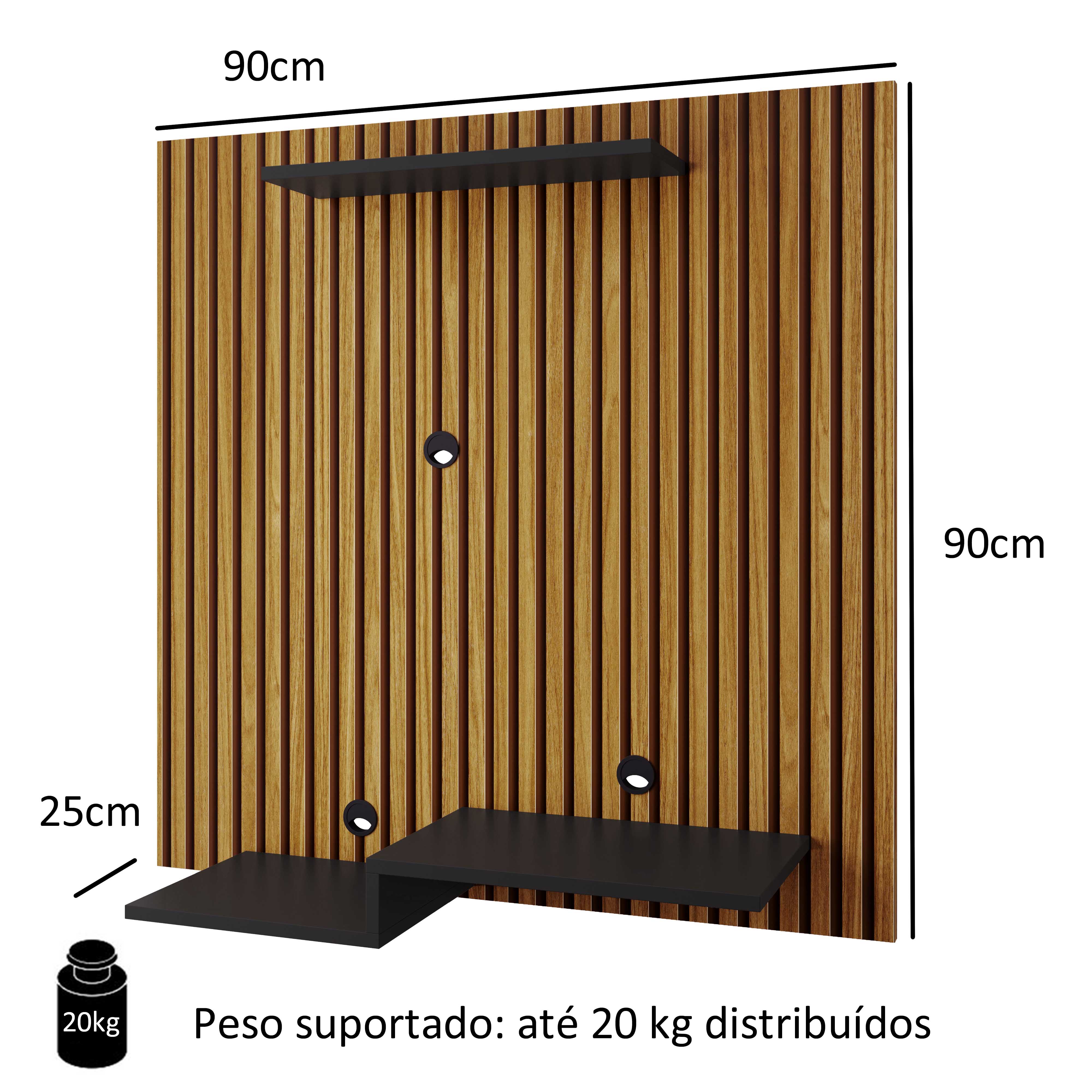 Painel Para Tv Até 32 Polegadas Jet plus cor Ripado / Preto