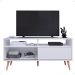 Rack Bancada Home Samba Estante Tv 55 Polegadas Nicho Organizador Porta Correr Sala Quarto Pequeno Retrô - Branco - RPM