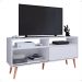 Rack Bancada Home Samba Estante Tv 55 Polegadas Nicho Organizador Porta Correr Sala Quarto Pequeno Retrô - Branco - RPM