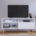 Rack Bancada Home Samba Estante Tv 55 Polegadas Nicho Organizador Porta Correr Sala Quarto Pequeno Retrô - Branco - RPM