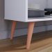 Rack Bancada Home Samba Estante Tv 55 Polegadas Nicho Organizador Porta Correr Sala Quarto Pequeno Retrô - Branco - RPM