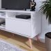Rack Bancada Home Samba Estante Tv 55 Polegadas Nicho Organizador Porta Correr Sala Quarto Pequeno Retrô - Branco - RPM