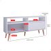 Rack Bancada Home Samba Estante Tv 55 Polegadas Nicho Organizador Porta Correr Sala Quarto Pequeno Retrô - Branco - RPM