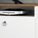 Rack Bancada Topazio TV 55 Polegadas Nicho Porta Basculante Pés Madeira Retrô Aparador Decoração Sala Estar Quarto Pequeno – Branco/Cumarú - RPM