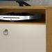 Rack Bancada Topazio TV 55 Polegadas Nicho Porta Basculante Pés Madeira Retrô Aparador Decoração Sala Estar Quarto Pequeno – Cumaru/Off White- RPM