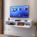 Rack Suspenso Tv 1.20 Home Decor 1 Porta Puxador Concha Nicho Decorativo Organizador Sala Quarto - Branco - RPM Móveis