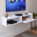 Rack Suspenso Tv 1.20 Home Decor 1 Porta Puxador Concha Nicho Decorativo Organizador Sala Quarto - Branco - RPM Móveis