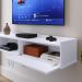 Rack Suspenso Tv 1.20 Home Decor 1 Porta Puxador Concha Nicho Decorativo Organizador Sala Quarto - Branco - RPM Móveis