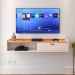 Rack Suspenso Tv 1.20 Home Decor 1 Porta Puxador Concha Nicho Decorativo Organizador Sala Quarto - Off White/Cinamomo - RPM Móveis