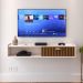 Rack Suspenso Tv 1.20 Home Decor 1 Porta Puxador Concha Nicho Decorativo Organizador Sala Quarto - Off White/Ripado - RPM Móveis