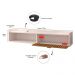 Rack Suspenso Tv 1.20 Home Decor 1 Porta Puxador Concha Nicho Decorativo Organizador Sala Quarto - Off White/Ripado - RPM Móveis