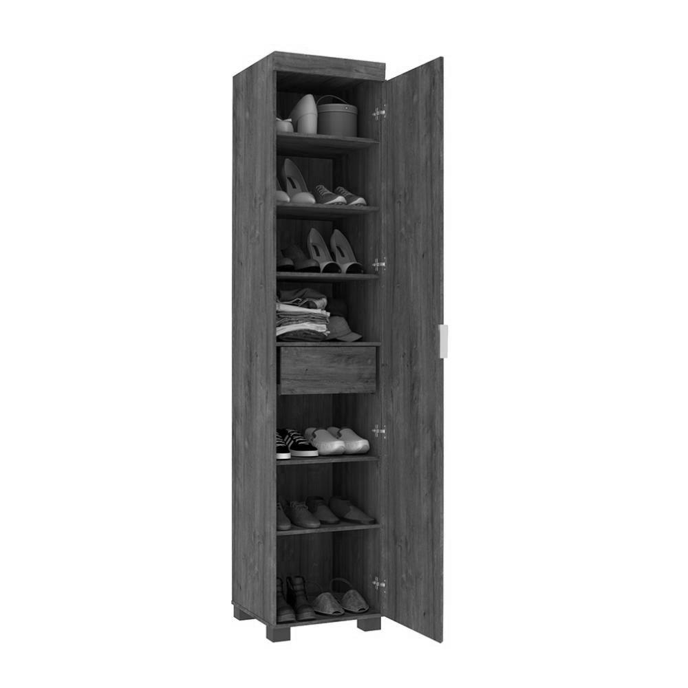 Sapateira 1 Porta com Gaveta e Kit Espelho June - Ipê – MiraRack 