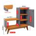 Sapateira Shoes Hall Entrada Assento 1 Porta Prateleiras Organizadora Até 8 Pares Calçados - Cinza/Cinamomo - RPM Móveis