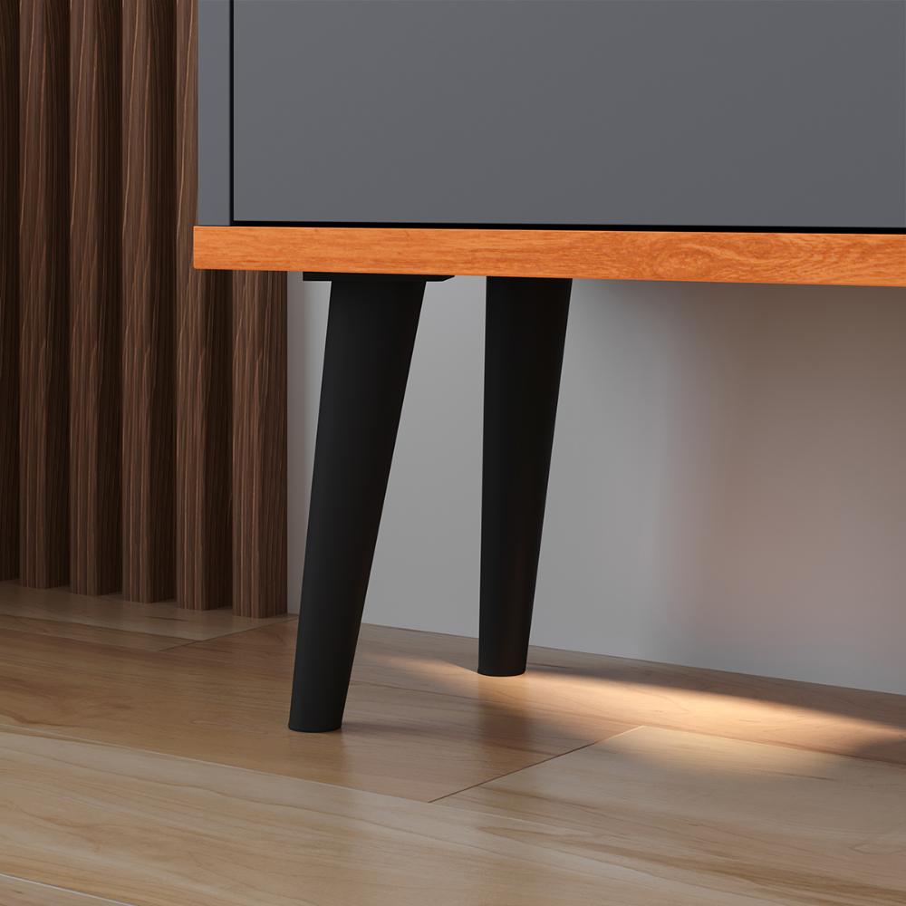 Sapateira Vertical Dark 3 Gavetas Basculantes Organizadora Calçados Retrô - Cinza/Cinamomo - RPM Móveis