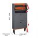 Sapateira Vertical Dark 3 Gavetas Basculantes Organizadora Calçados Retrô - Cinza/Cinamomo - RPM Móveis