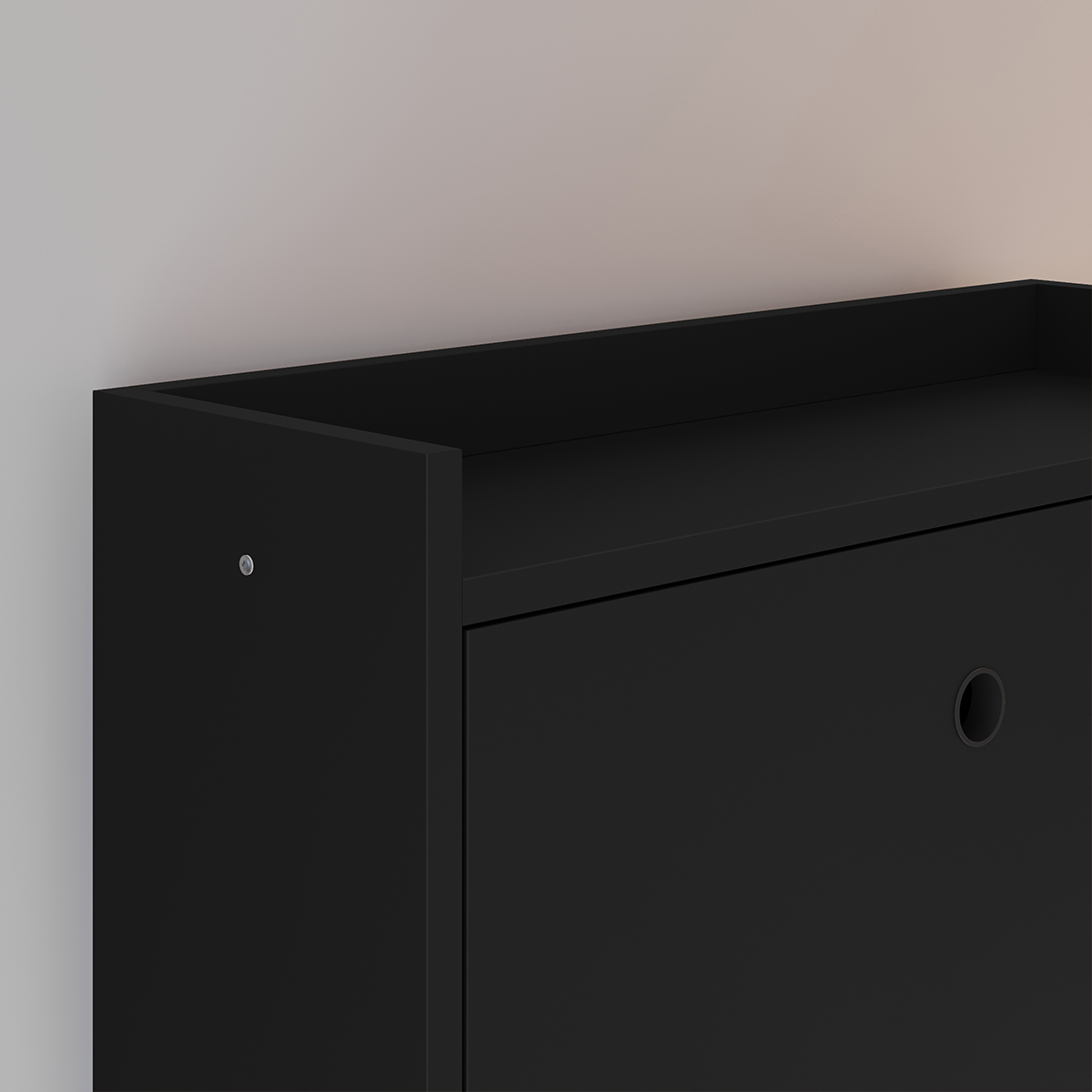 Sapateira Vertical Dark 3 Gavetas Basculantes Organizadora Calçados Retrô - Preto - RPM Móveis