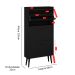 Sapateira Vertical Dark 3 Gavetas Basculantes Organizadora Calçados Retrô - Preto - RPM Móveis