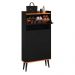 Sapateira Vertical Dark 3 Gavetas Basculantes Organizadora Calçados Retrô - Preto/Cinamomo - RPM Móveis