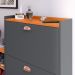 Sapateira Vertical Milano 2 Gavetas Basculantes Prateleira Porta Calçados Banquinho Hall Entrada Canto Quarto Retrô -  Cinza/Cinamomo - RPM