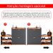 Sapateira Vertical Milano 2 Gavetas Basculantes Prateleira Porta Calçados Banquinho Hall Entrada Canto Quarto Retrô -  Cinza/Cinamomo - RPM