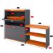 Sapateira Vertical Milano 2 Gavetas Basculantes Prateleira Porta Calçados Banquinho Hall Entrada Canto Quarto Retrô -  Cinza/Cinamomo - RPM