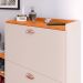Sapateira Vertical Milano 2 Gavetas Basculantes Prateleira Porta Calçados Banquinho Hall Entrada Canto Quarto Retrô - Off White/Cinamomo - RPM