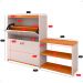 Sapateira Vertical Milano 2 Gavetas Basculantes Prateleira Porta Calçados Banquinho Hall Entrada Canto Quarto Retrô - Off White/Cinamomo - RPM