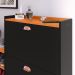 Sapateira Vertical Milano 2 Gavetas Basculantes Prateleira Porta Calçados Banquinho Hall Entrada Canto Quarto Retrô - Preto/Cinamomo - RPM