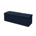 Kit Cabeceira + Baú Mirage Casal 140cm Suede Azul Marinho