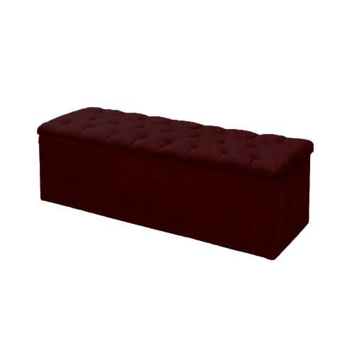 Kit Cabeceira + Baú Mirage Casal 140cm Suede Bordô