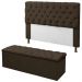 Kit Cabeceira + Baú Mirage Casal 140cm Suede Marrom