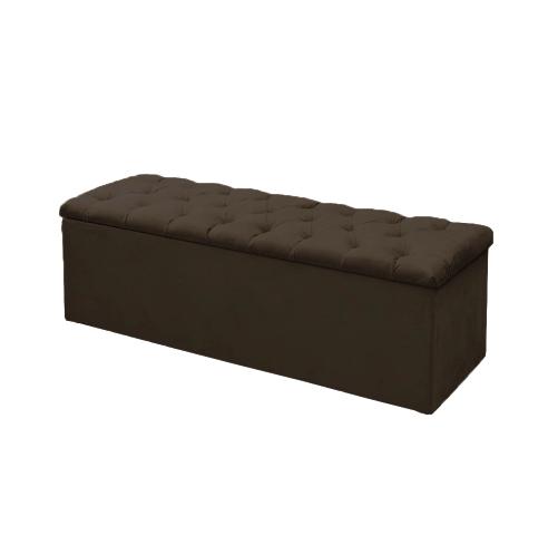 Kit Cabeceira + Baú Mirage Casal 140cm Suede Marrom