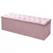 Kit Cabeceira + Baú Mirage Casal 140cm Suede Rosê
