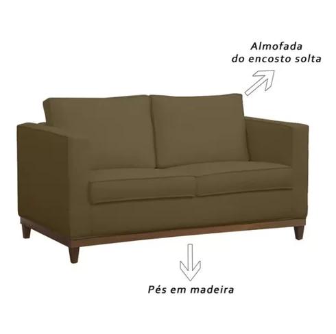 Sofá 2 Lugares Aspen Suede Marrom