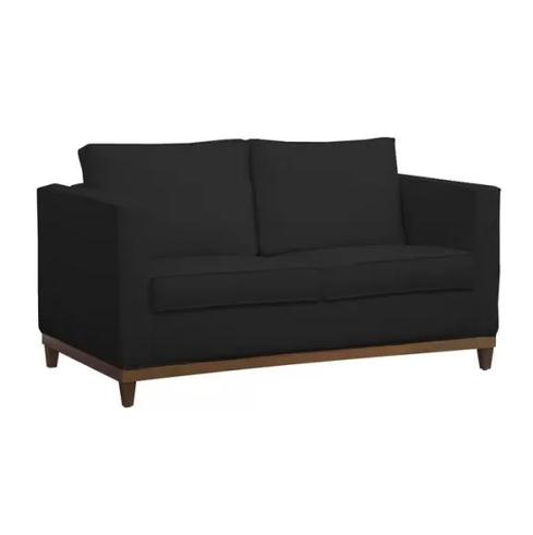 Sofá 2 Lugares Aspen Suede Preto