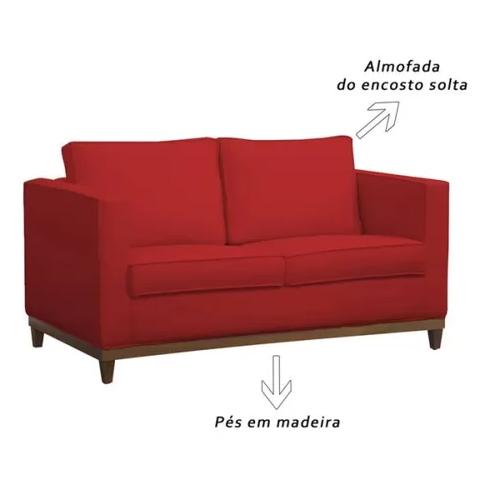 Sofá 2 Lugares Aspen Suede Vermelho