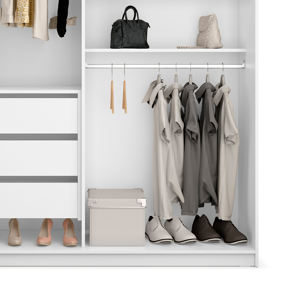 Guarda-Roupa Casal Belluno 2 PT 3 GV Branco