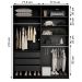 Guarda-Roupa Casal Belluno 2 Portas 3 Gavetas Preto