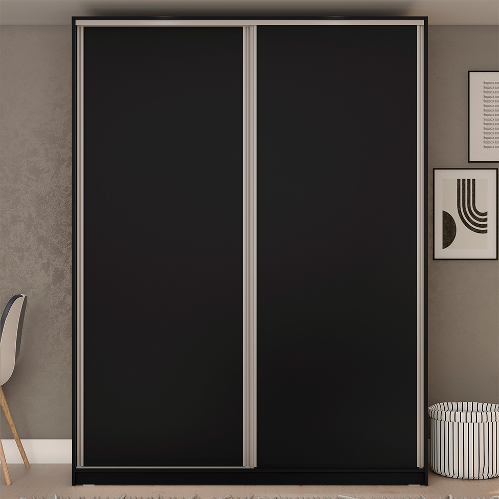 Guarda-Roupa Casal Belluno 2 Portas 3 Gavetas Preto