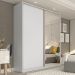 Guarda-Roupa Casal com 1 Espelho Belluno 2 PT 3 GV Branco