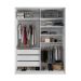 Guarda-Roupa Casal com 1 Espelho Belluno 2 PT 3 GV Branco
