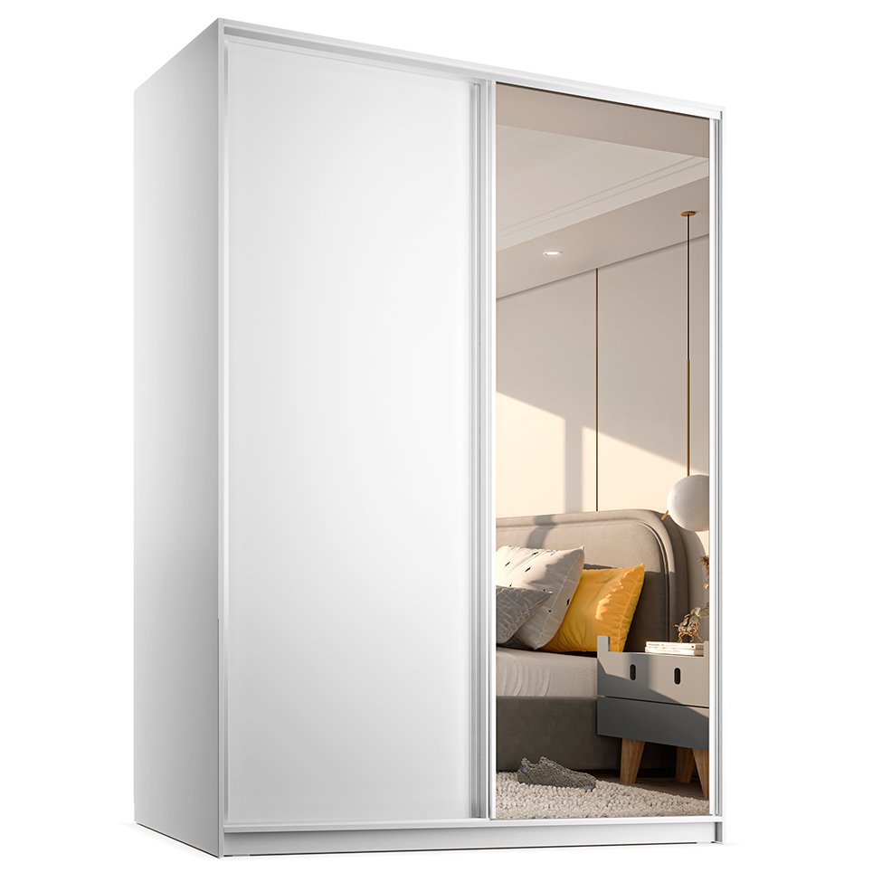 Guarda-Roupa Casal com 1 Espelho Belluno 2 Portas 3 Gavetas Branco