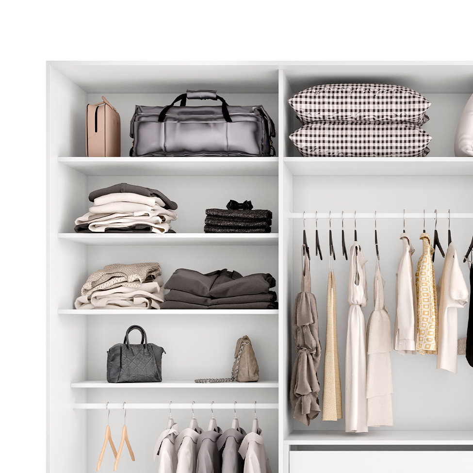 Guarda-Roupa Casal com 1 Espelho Belluno 3 Portas 3 Gavetas Branco